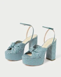Loeffler Randall Roz Green Gingham Knot Platform -Loeffler Randall ROZ CTN MGRGI 4