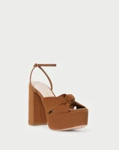 Loeffler Randall Roz Cacao Suede Knot Platform