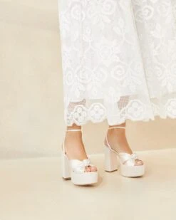 Loeffler Randall Roz Cream Knot Platform -Loeffler Randall ROZ SATN CREAM 5 1