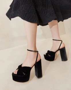 Loeffler Randall Roz Black Knot Platform Sandal -Loeffler Randall ROZ VL BLACK 059copy