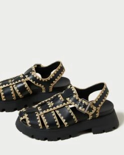 Loeffler Randall Talia Black/Natural Caged Sandal -Loeffler Randall TALIA RL BLANA 4