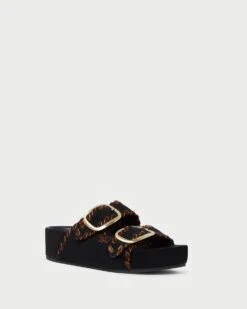 Loeffler Randall Theo Black/Sienna Footbed Sandal