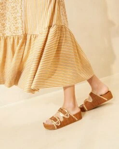 Loeffler Randall Theo Brown/Natural Footbed Sandal -Loeffler Randall THEO R BRNAT 020copy