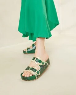 Loeffler Randall Theo Green/Natural Footbed Sandal -Loeffler Randall THEO RL GRENL 3504