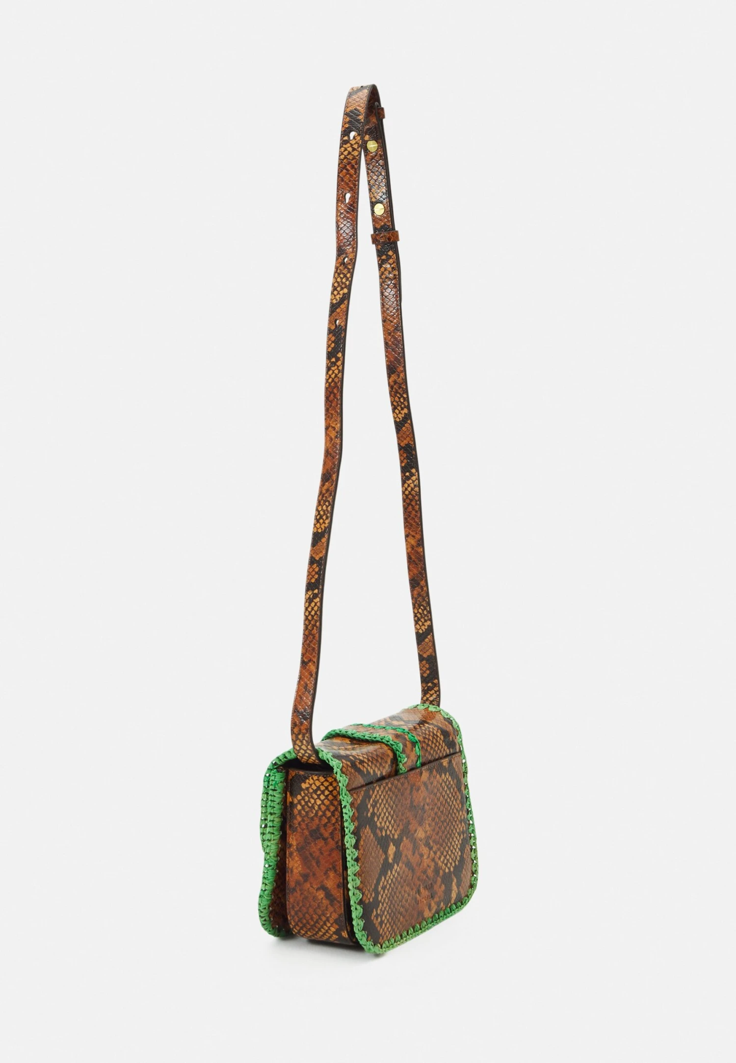 Loeffler Randall Lisel Crossbody With Buckle Closure - Across Body Bag - Brown/Emerald 4 Loeffler Randall Lisel Crossbody With Buckle Closure - Across Body Bag - Brown/Emerald - Image 2