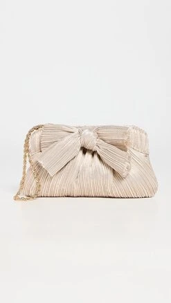 Loeffler Randall Rochelle Pleated Metallic Clutch