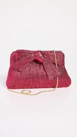 Loeffler Randall Pleated Frame Clutch With Bow