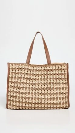 Loeffler Randall Pia Crochet Raffia Tote
